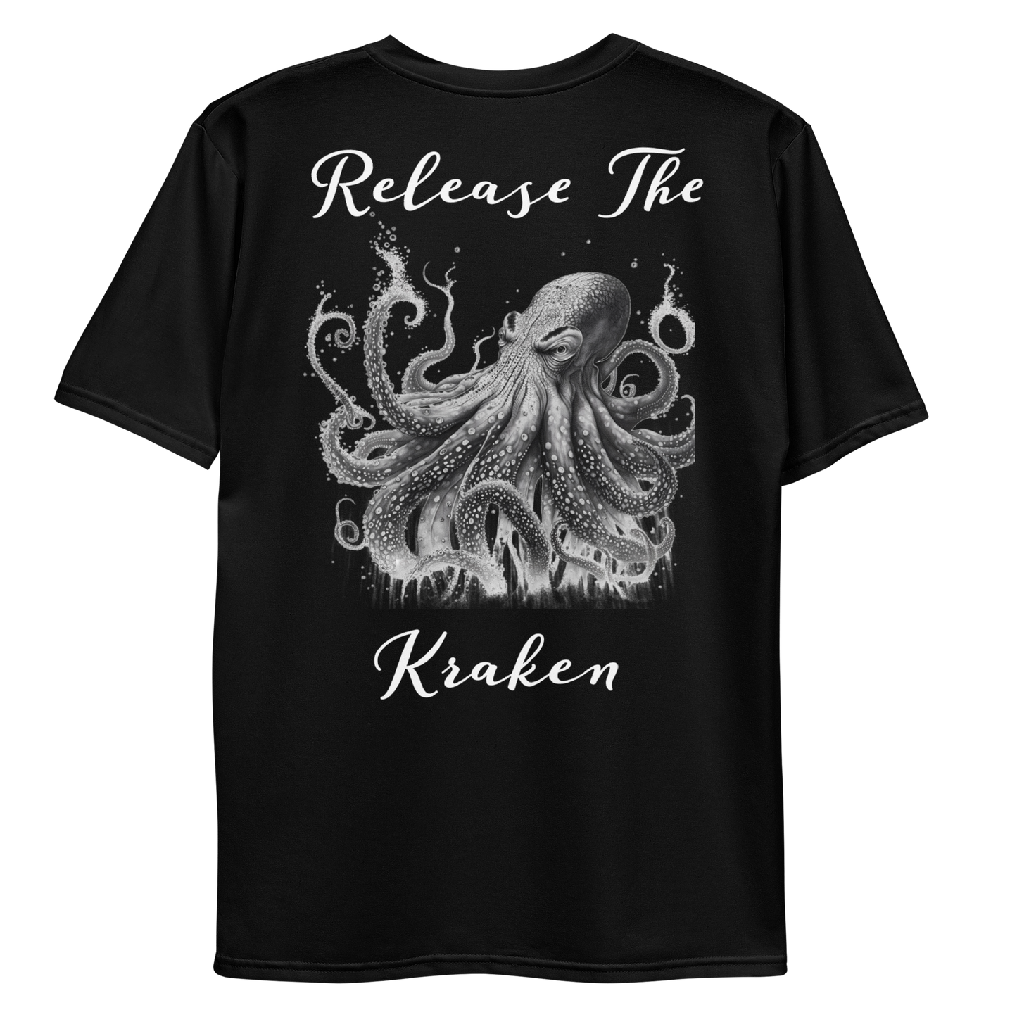 Mystery of the Deep: Kraken Concealed T-Shirt with Enigmatic Sea Monster Graphic