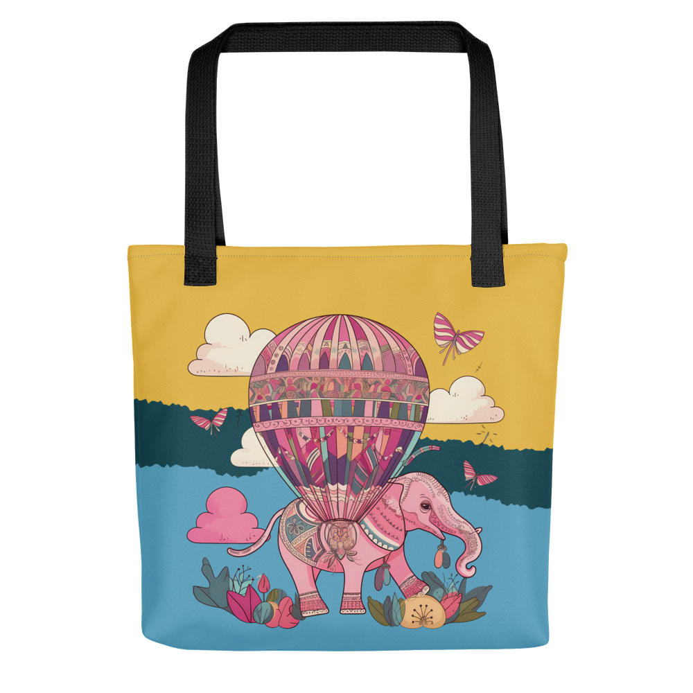 Vibrant Elephant Parade: Cool Tote Bag with Colorful Elephant Design