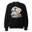 Surfing Shiba Inu: Retro Graphic Sweatshirt Riding the Great Wave