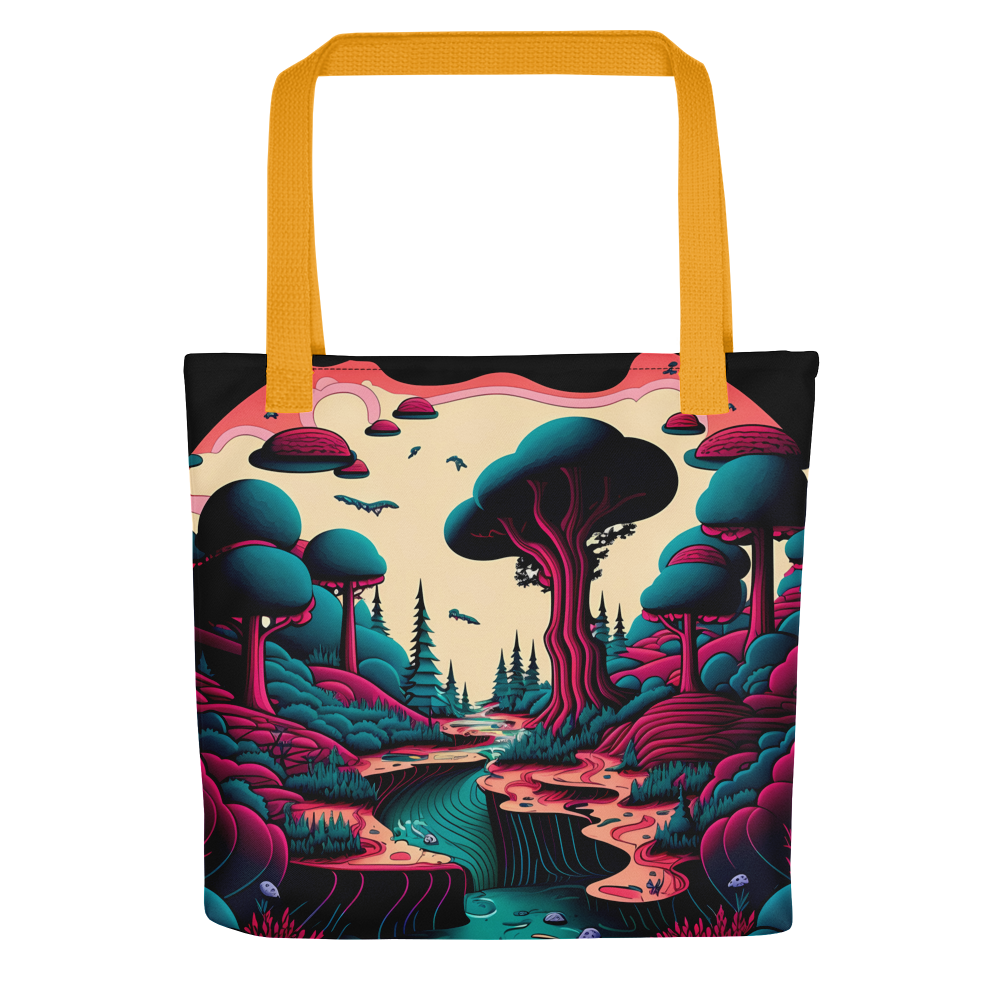 Trippy 'Shroomscape: A Psychedelic Mushroom Land Tote Bag